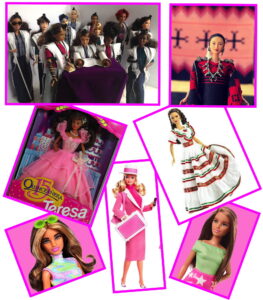 Tefillin Barbie by Jen Taylor Friedman, Three Sisters Navajo Barbie by Barbara Teller Ornelas (Diné), Quinceañera Teresa Rivera, Cinco de Mayo Barbie, Teresa Rivera It Takes Two, Day Barbie from Day to Night Barbie, original Teresa Rivera