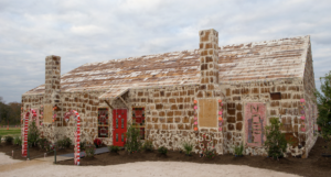 Largest Gingerbread House in the World, with The world’s biggest gingerbread house is large enough to live in, boasting 39,000 square feet along with butter, sugar and more than 23,000 pieces of candy. Credit: Traditions Club, Bryan, TX